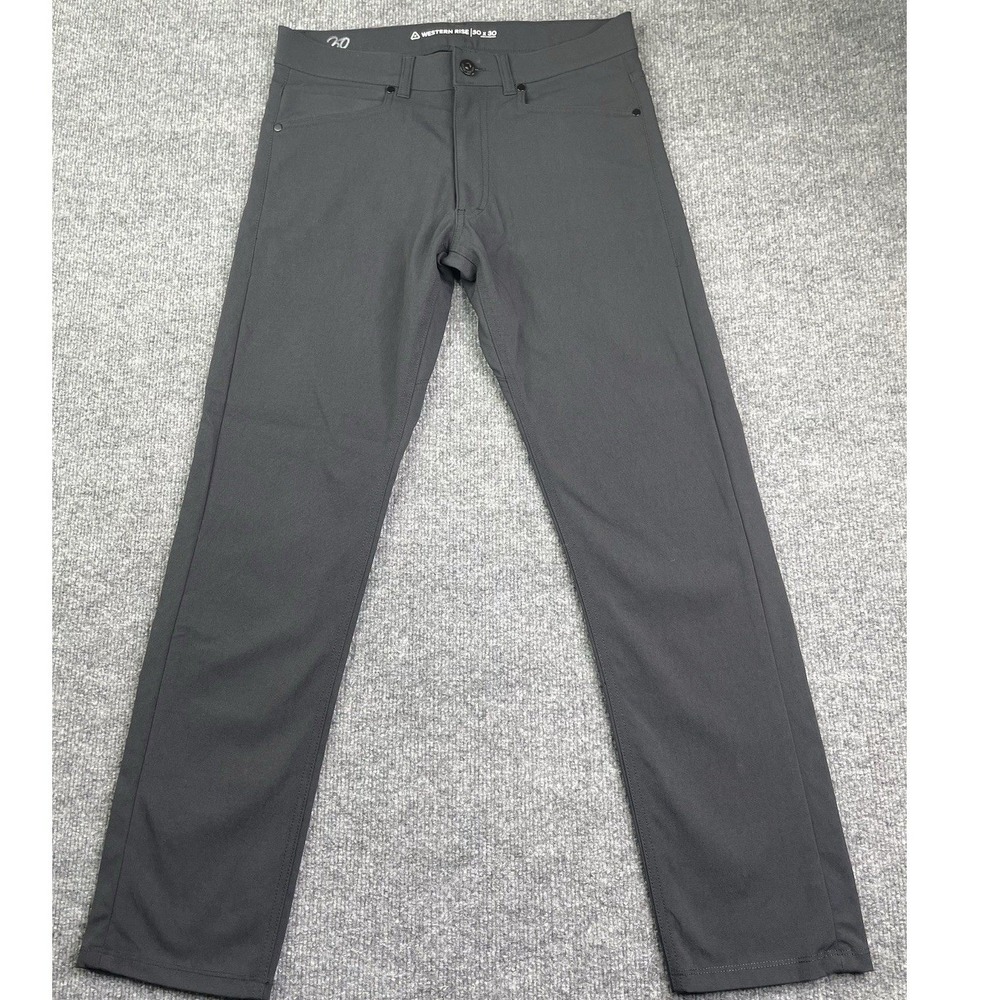 Western Rise AT Pant‎ Mens 30x30 Gray Performance Stretch Travel Trousers